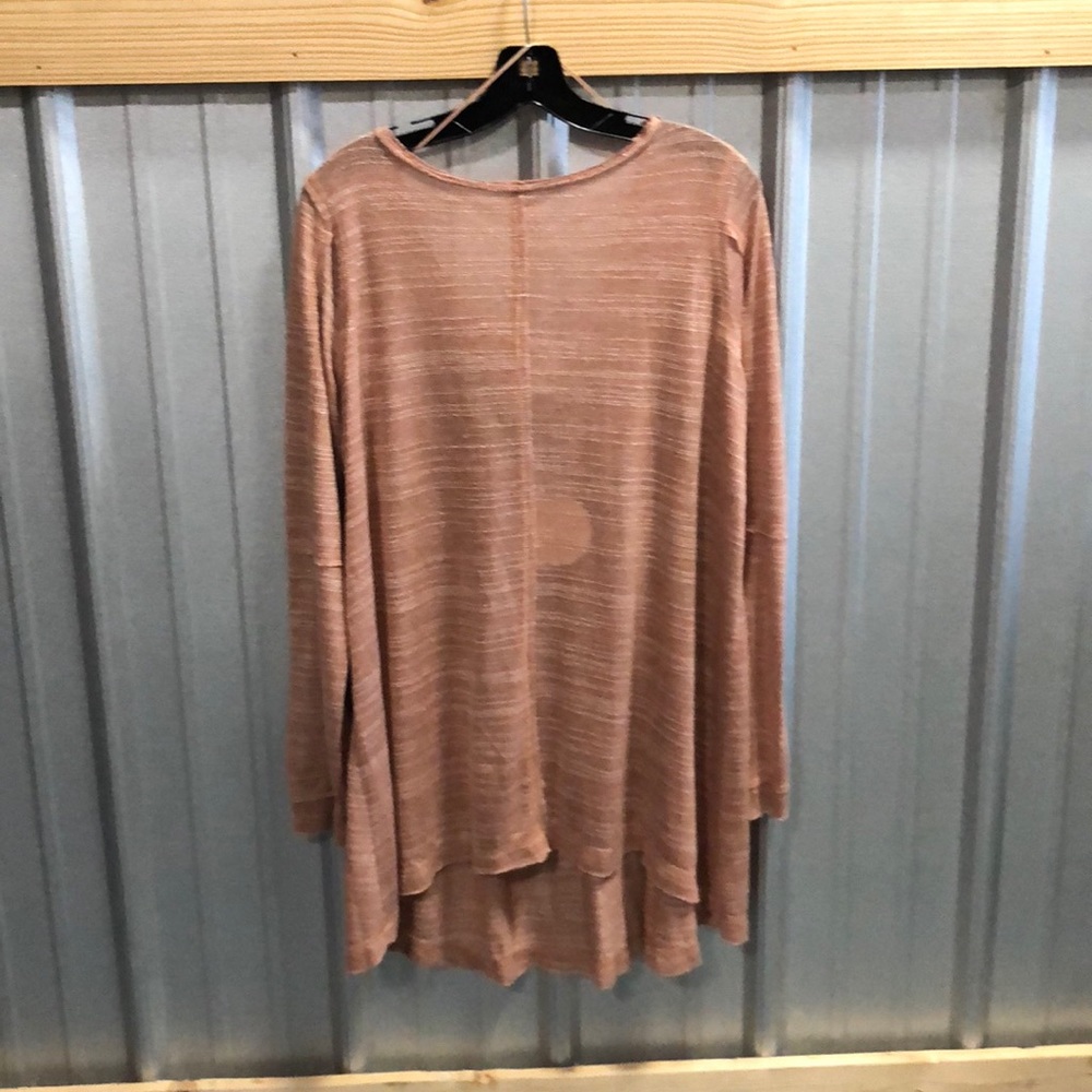 High low scoop back knit tunic in mauve